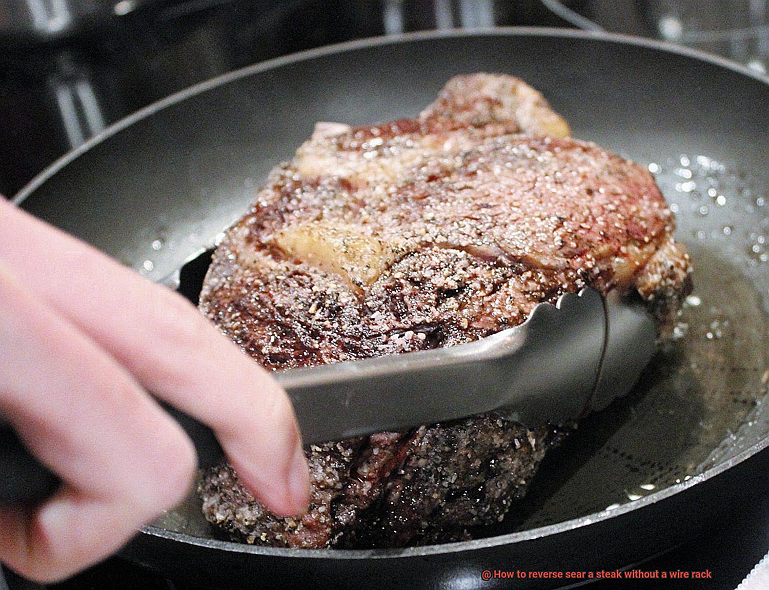 How to reverse sear a steak without a wire rack-3