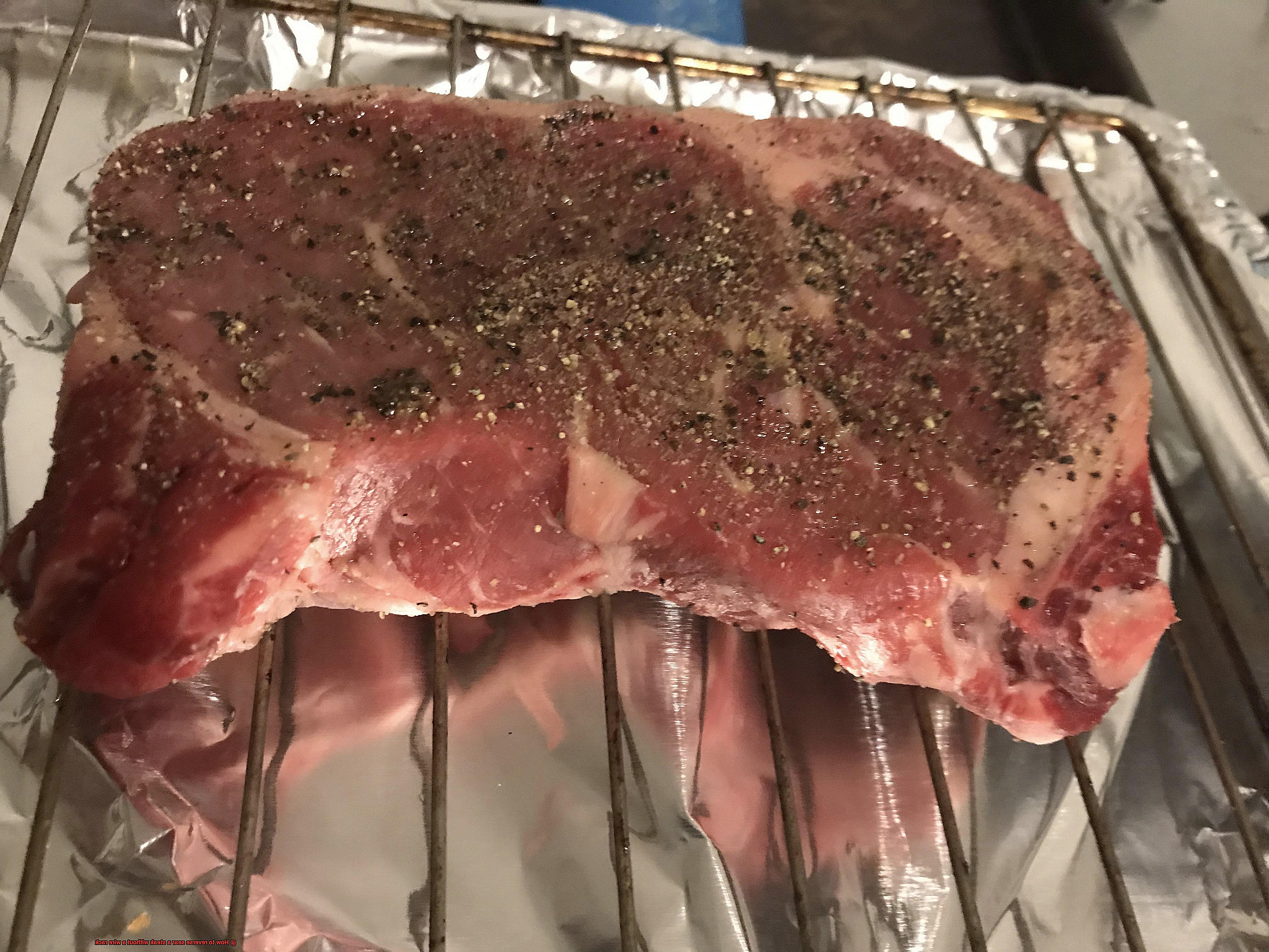 How to reverse sear a steak without a wire rack-2
