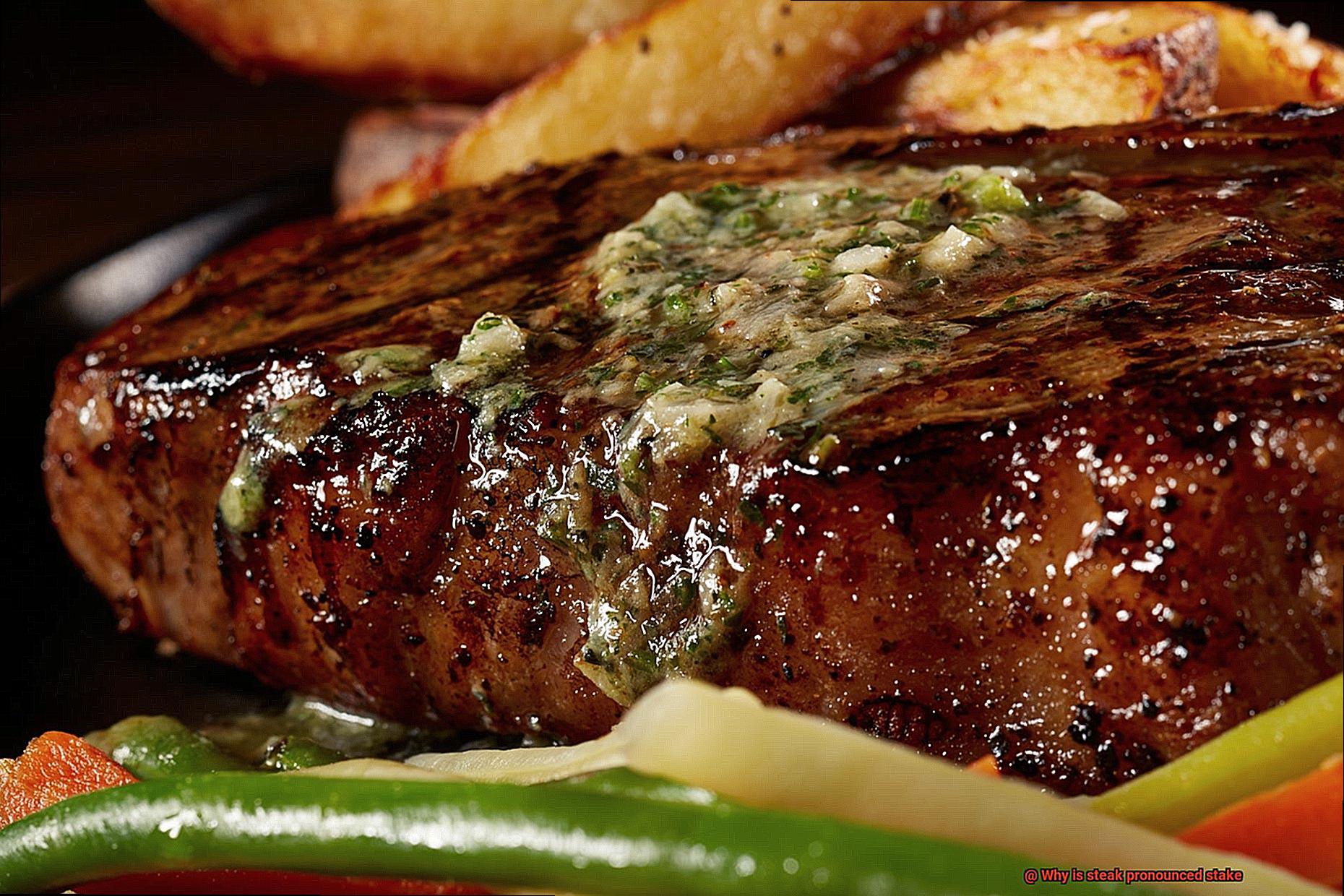 Why is steak pronounced stake-8