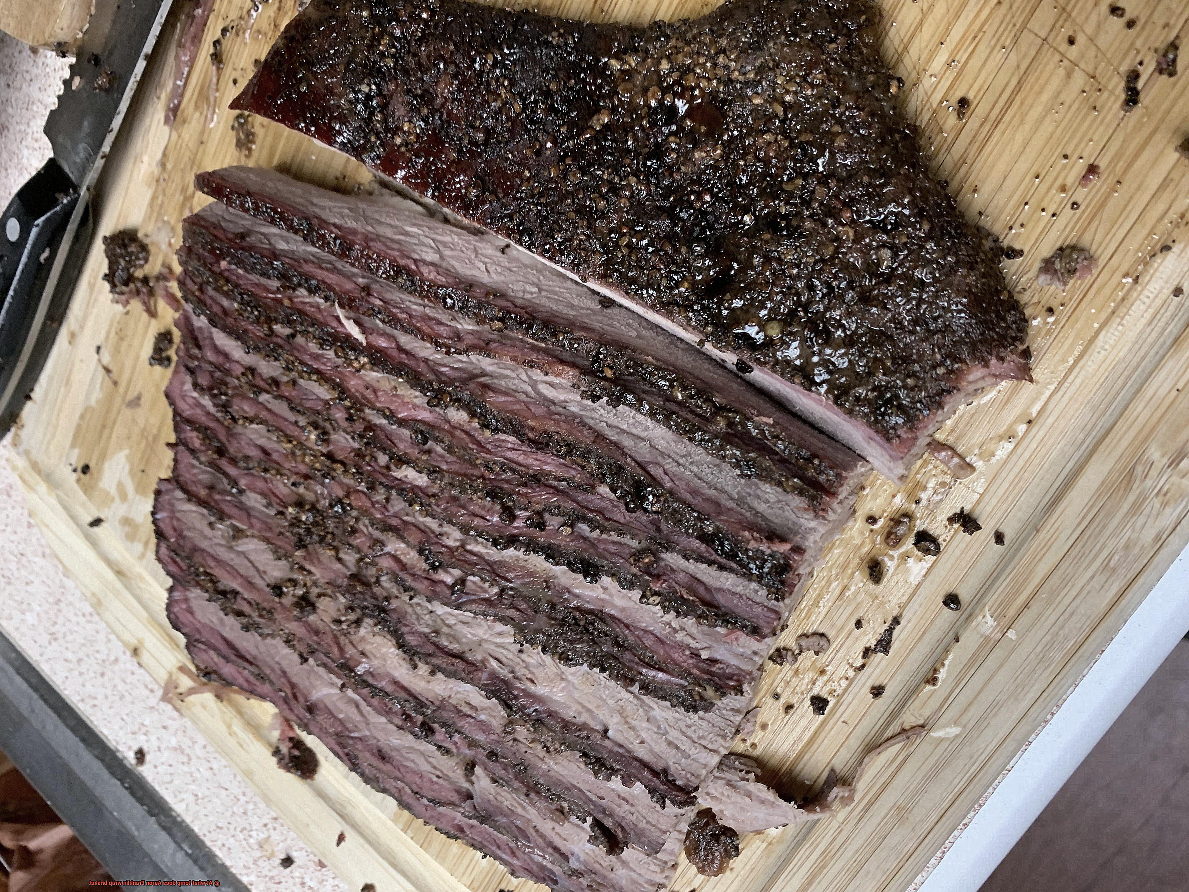 At what temp does Aaron Franklin wrap brisket-5