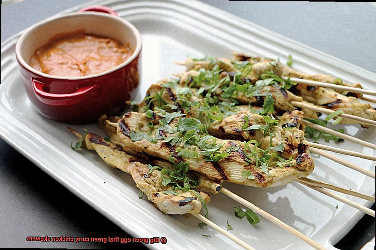 Big green egg thai green curry chicken skewers-7
