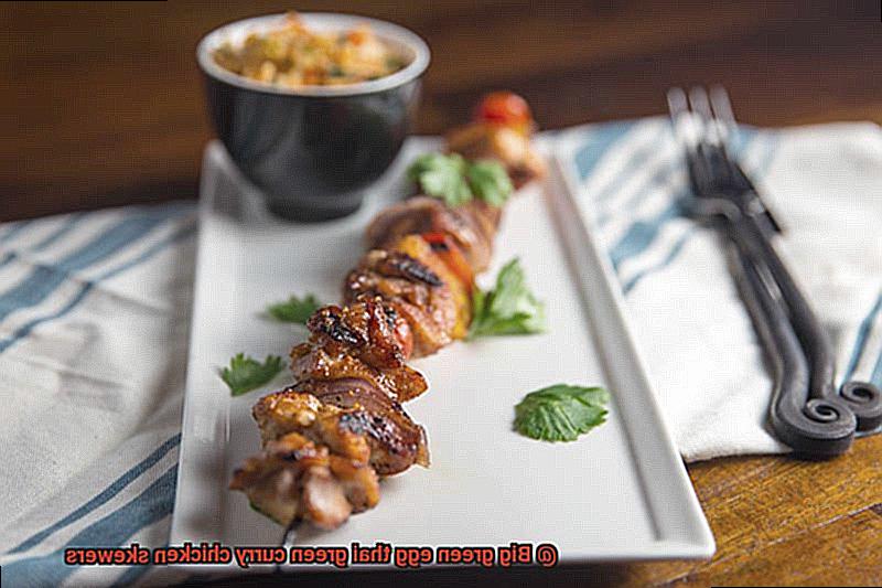 Big green egg thai green curry chicken skewers-9