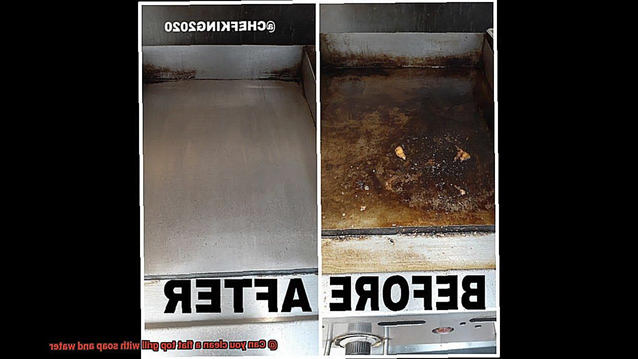 Can you clean a flat top grill with soap and water-8