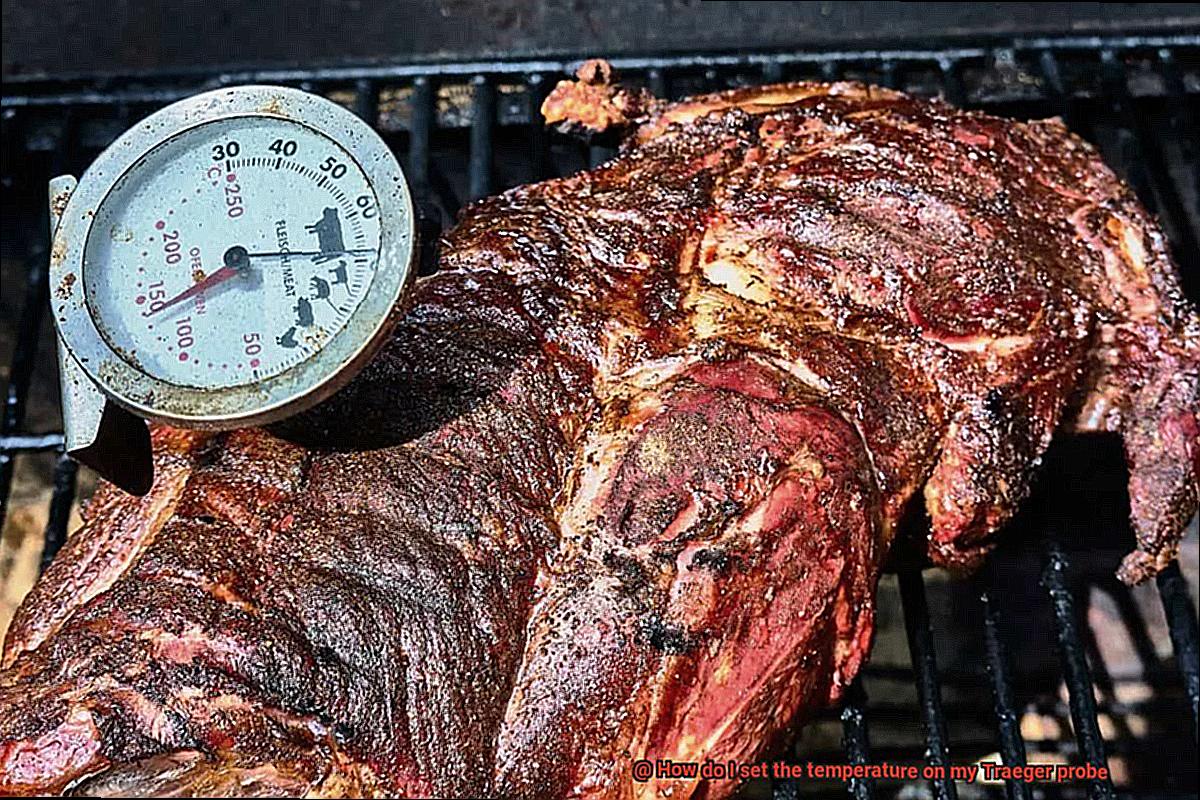 How do I set the temperature on my Traeger probe-3