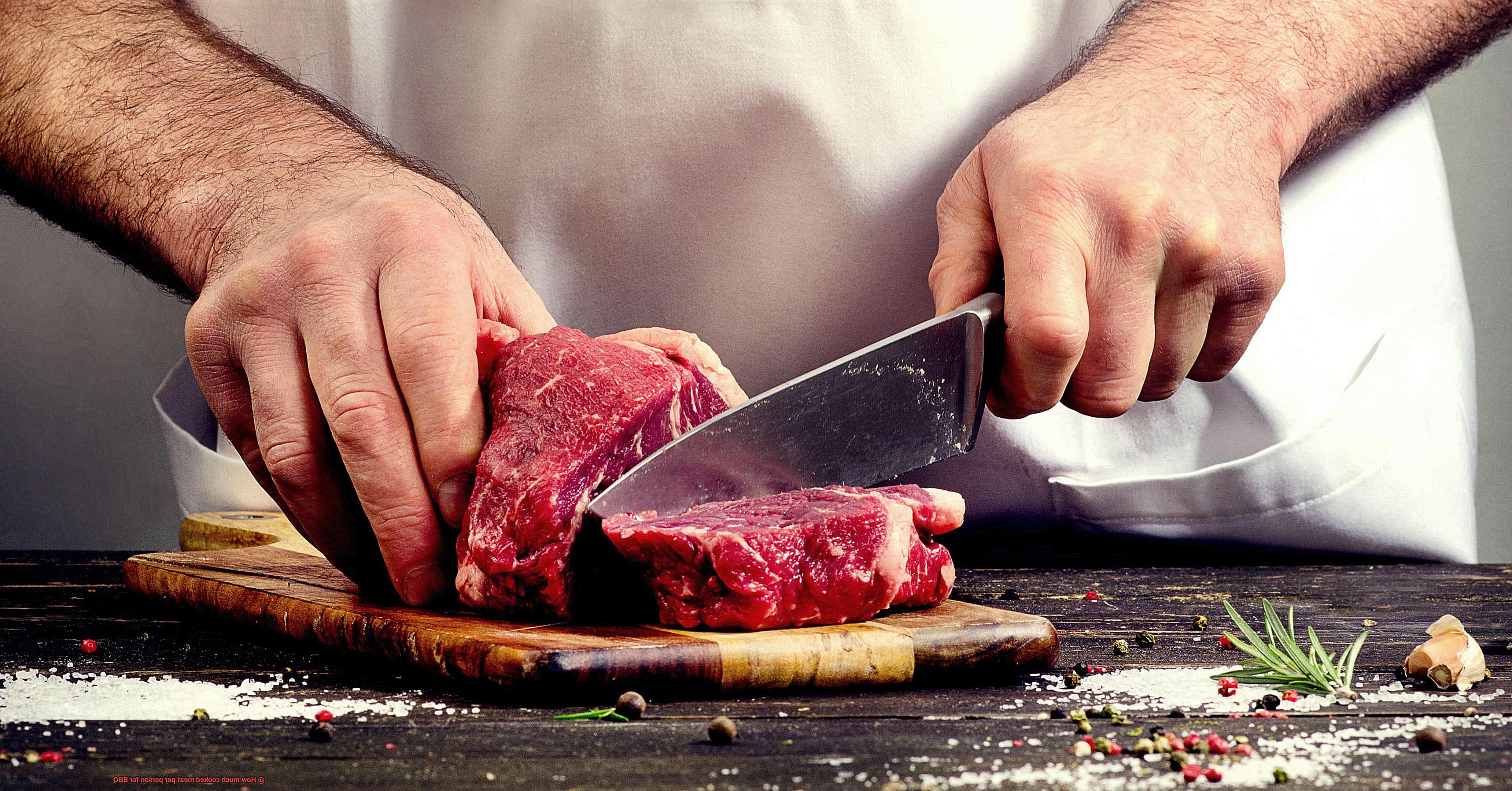 How much cooked meat per person for BBQ-4