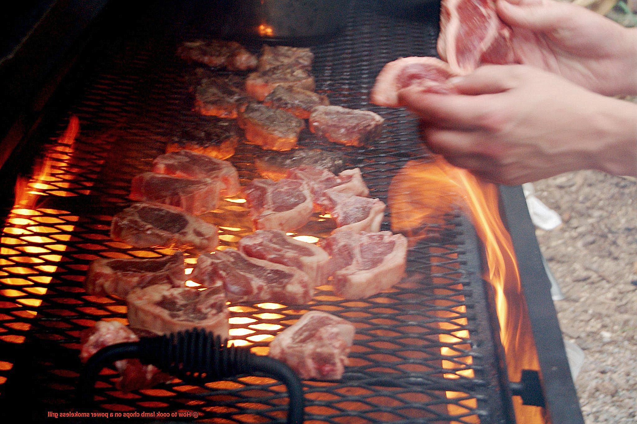 How to cook lamb chops on a power smokeless grill-3