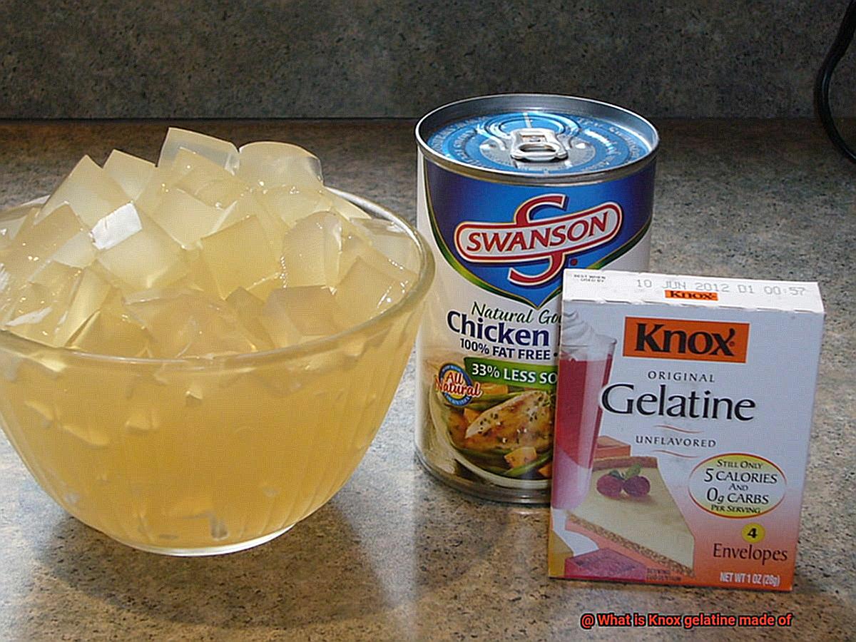 What is Knox gelatine made of? Pastime Bar And Grill