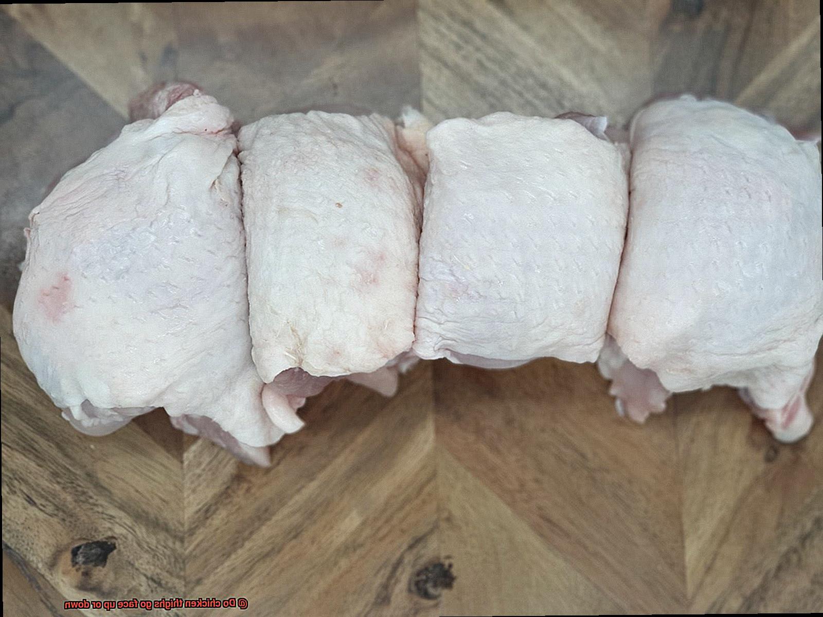 Do chicken thighs go face up or down? Pastime Bar And Grill
