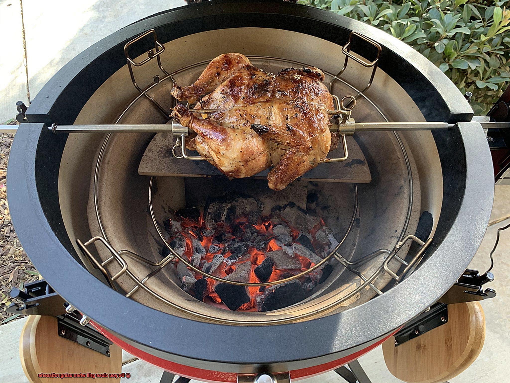 Do you close grill when using rotisserie-5