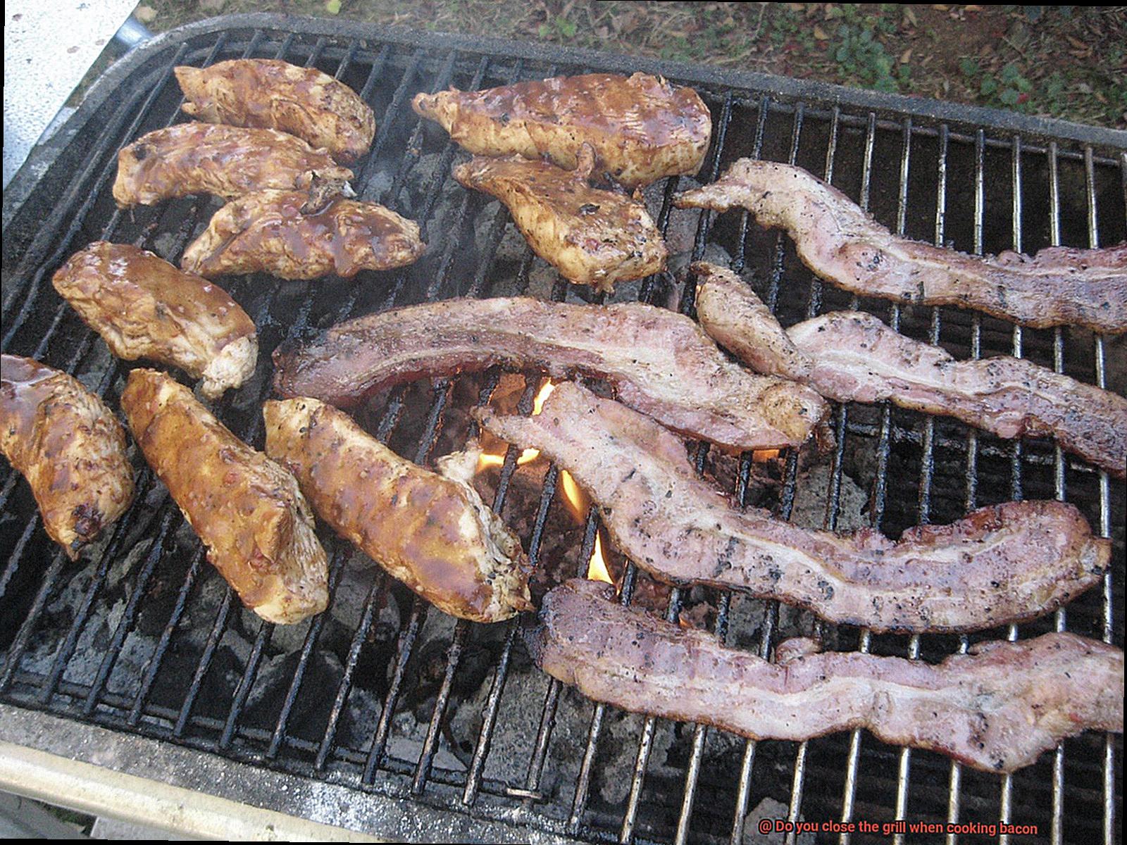 Do you close the grill when cooking bacon-4