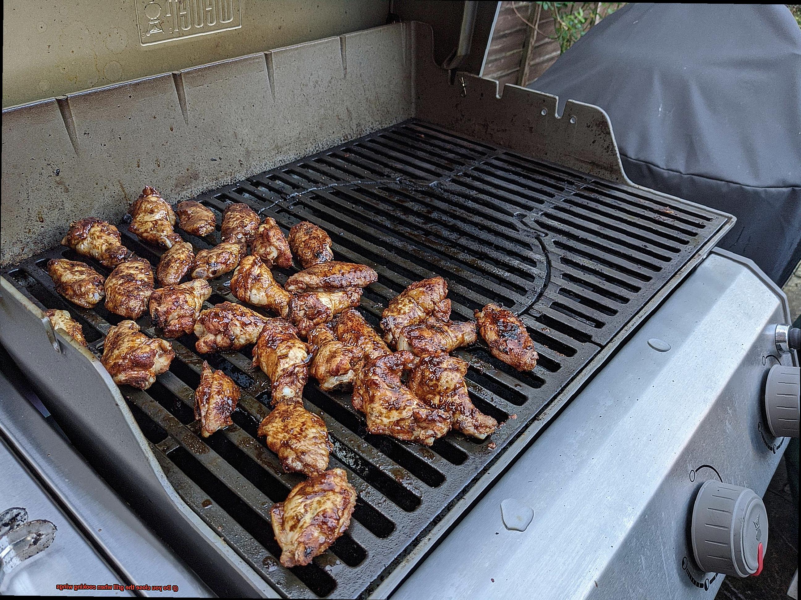 Do you close the grill when cooking wings-9