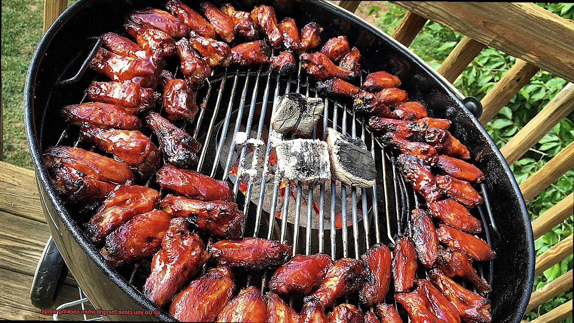 Do you close the grill when cooking wings-6