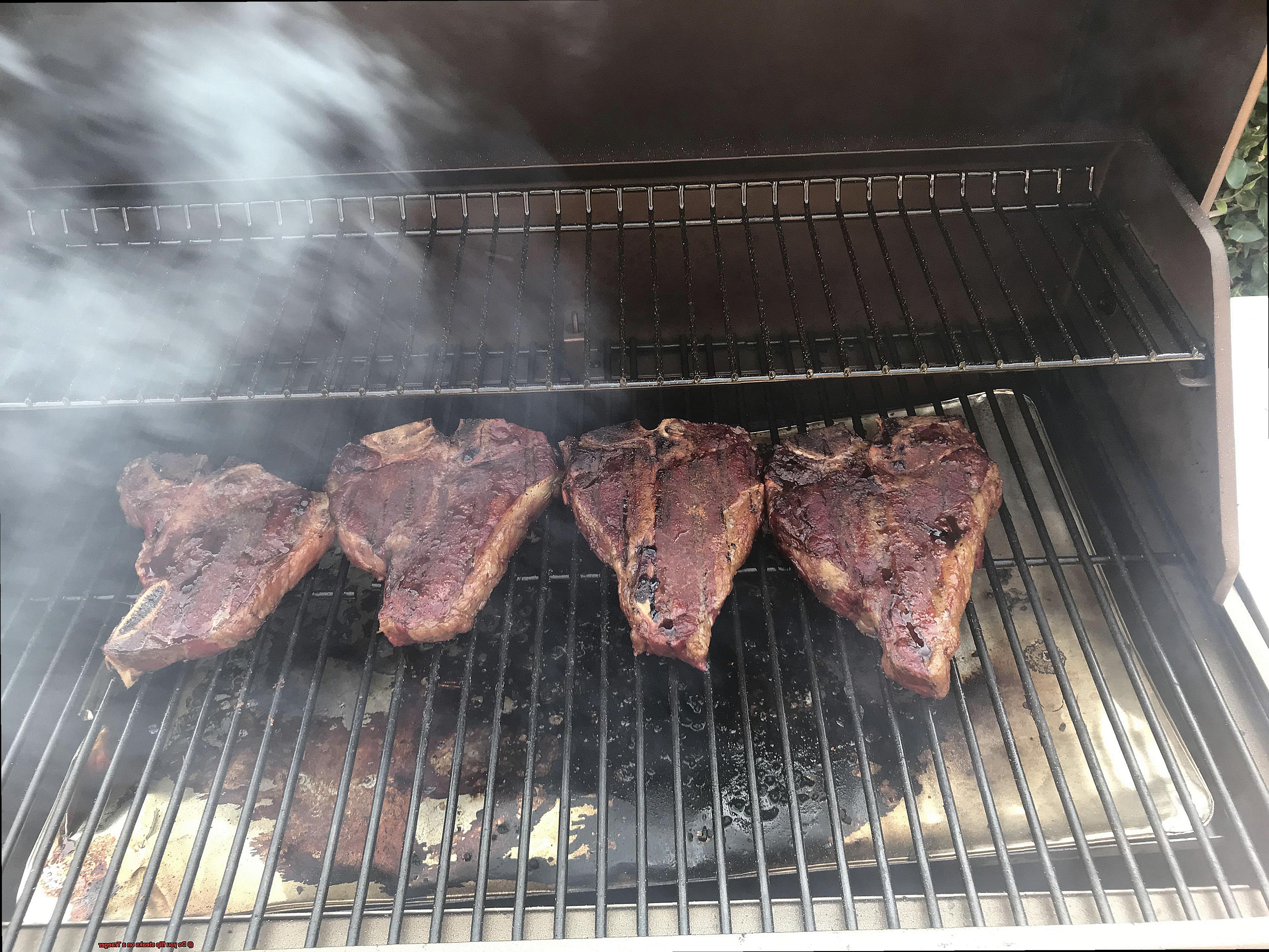 Do you flip steaks on a Traeger -5