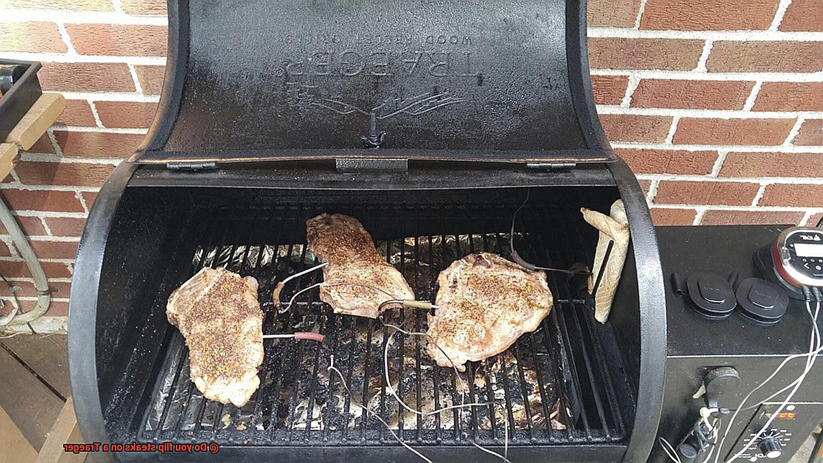 Do you flip steaks on a Traeger -3