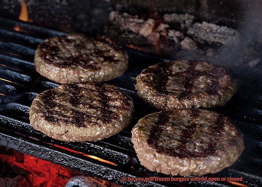 Do you grill frozen burgers with lid open or closed-4