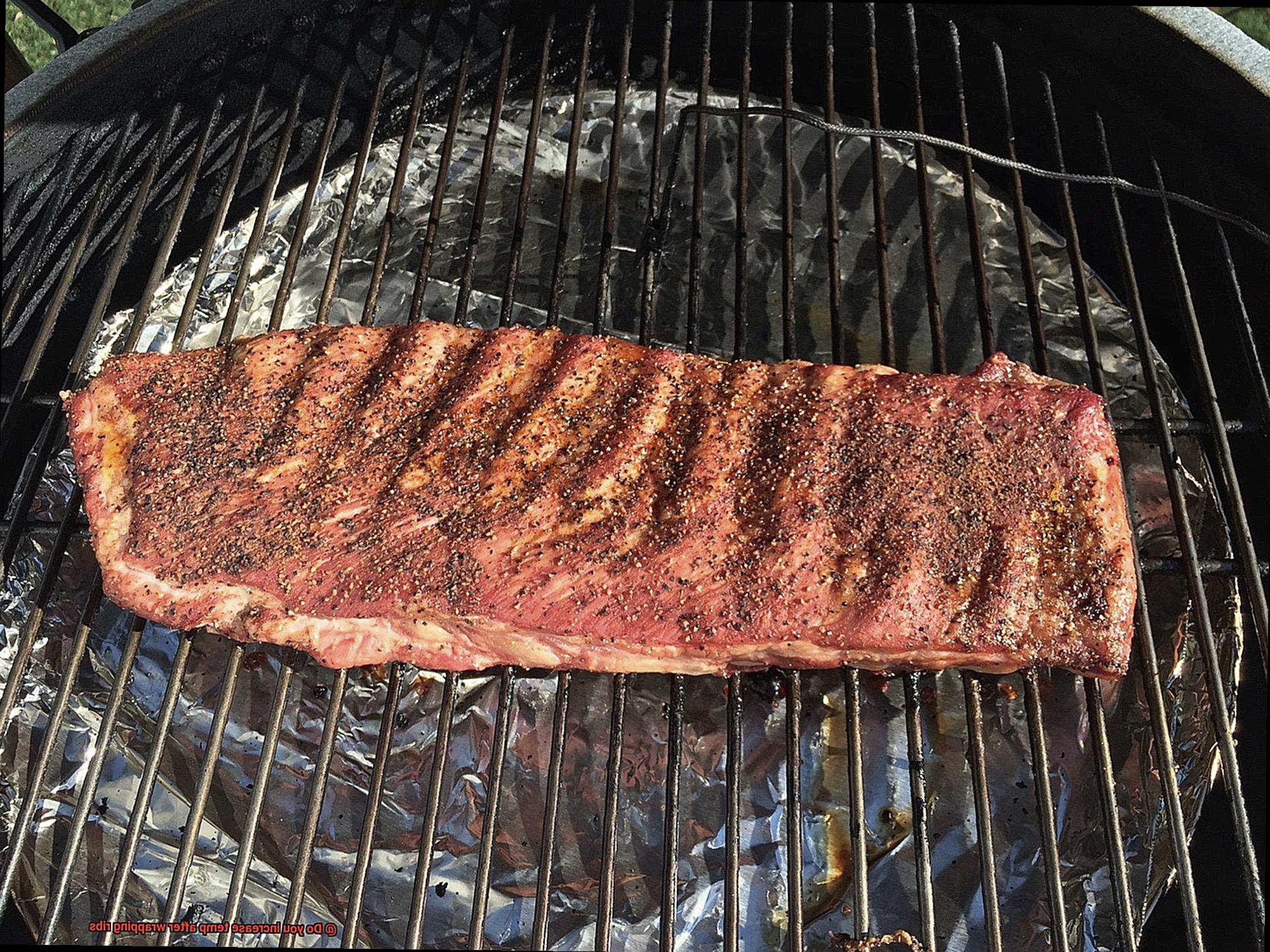 Do you increase temp after wrapping ribs? Pastime Bar And Grill