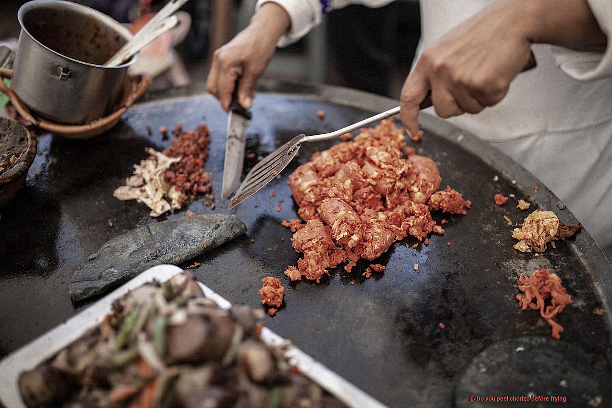 Do you peel chorizo before frying-4