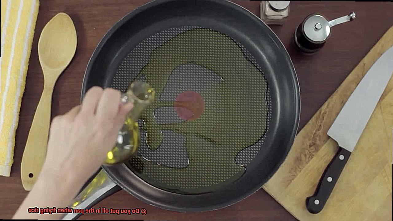 Do you put oil in the pan when frying rice-3
