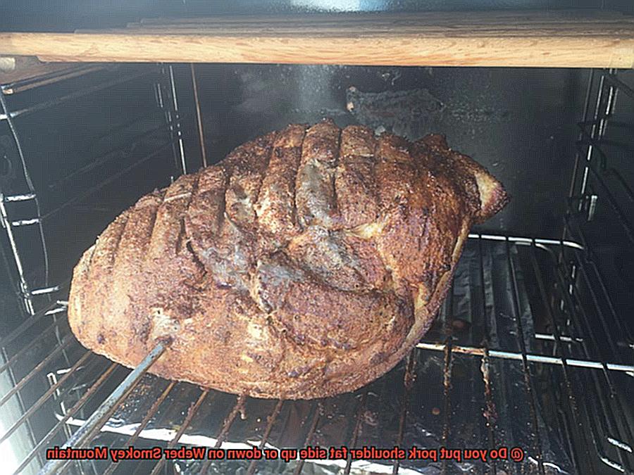 Do you put pork shoulder fat side up or down on Weber Smokey Mountain-4