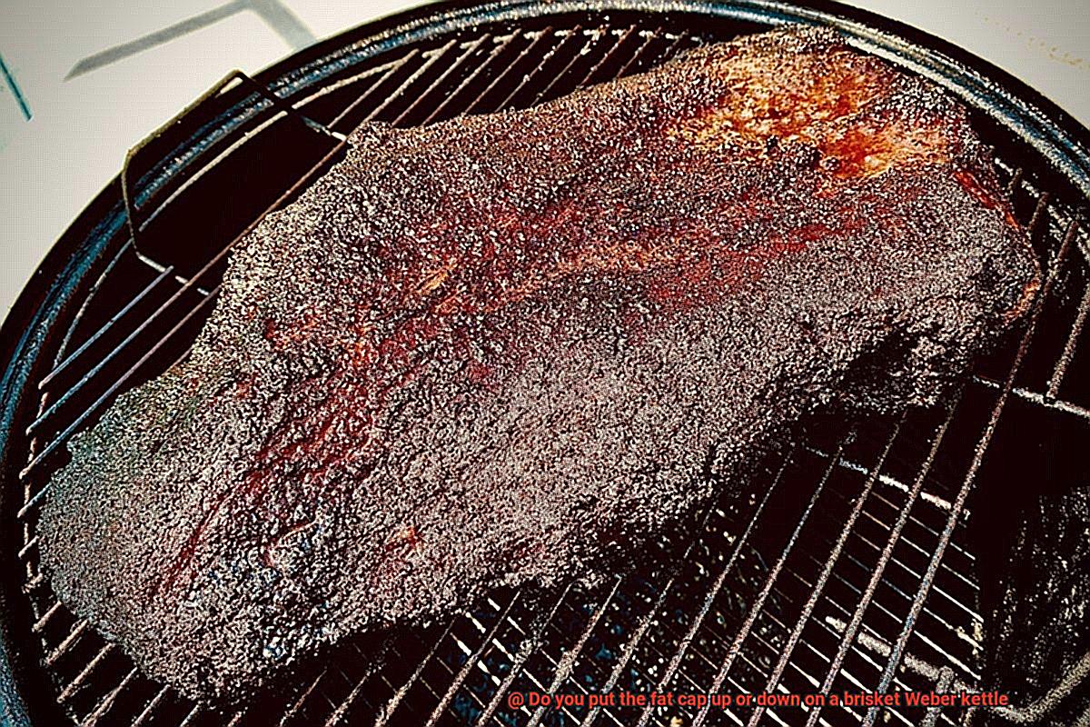 Do you put the fat cap up or down on a brisket Weber kettle-2