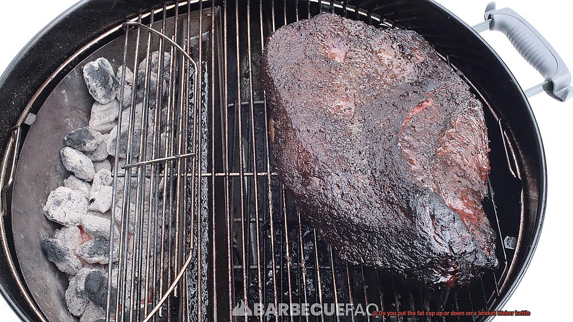 Do you put the fat cap up or down on a brisket Weber kettle-3