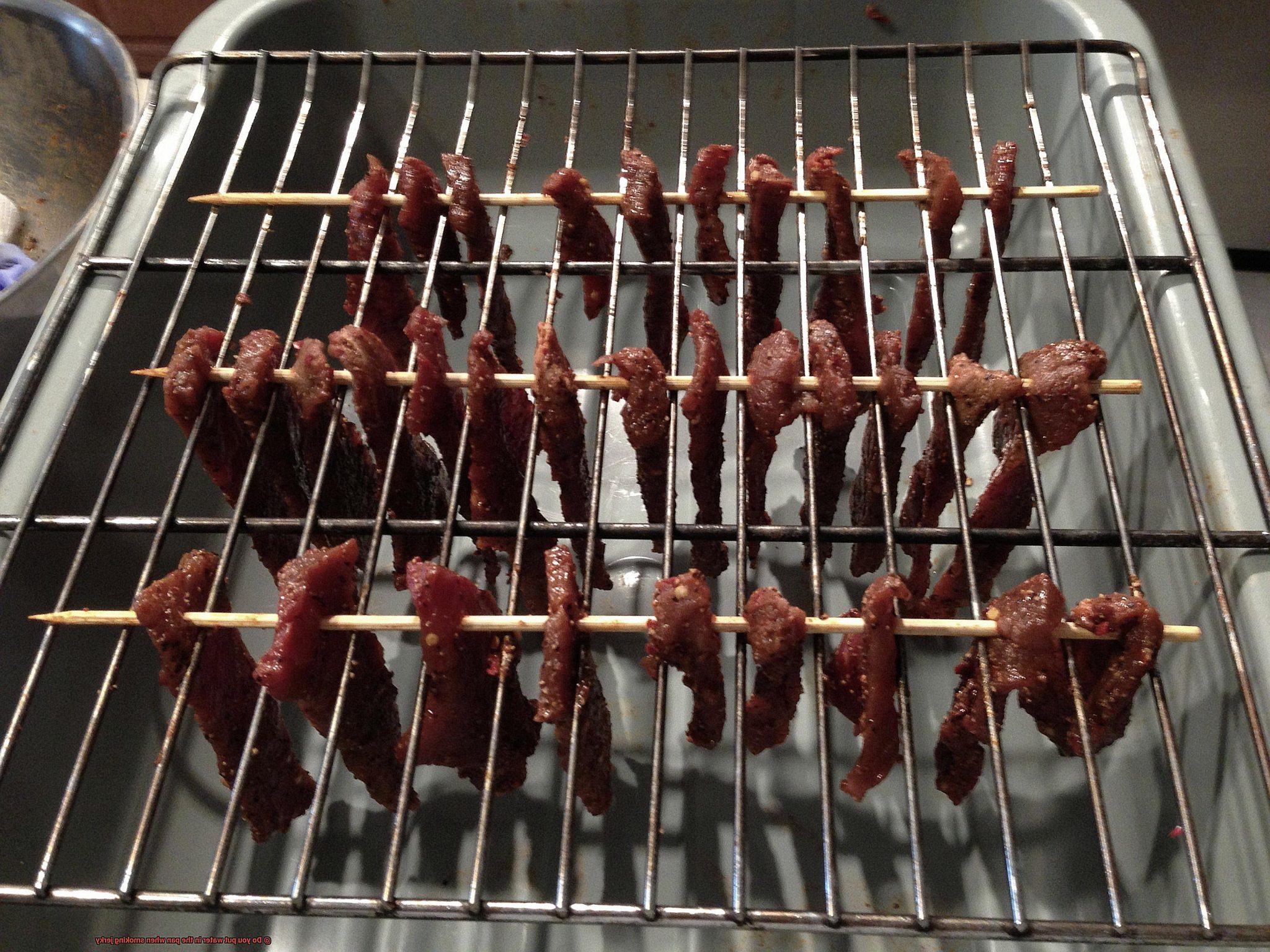 Do you put water in the pan when smoking jerky? Pastime Bar And Grill
