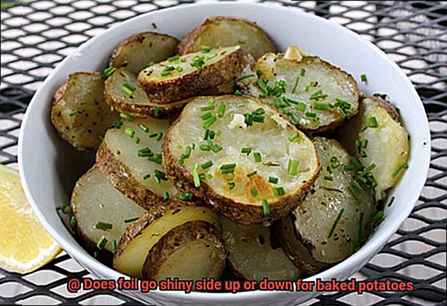 Does foil go shiny side up or down for baked potatoes-5