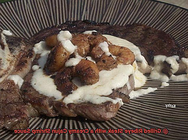 Grilled Ribeye Steak with a Creamy Cajun Shrimp Sauce-2